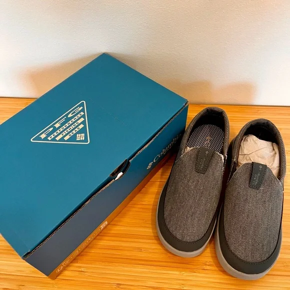 Columbia Youth Boy 4 PFG Grey Boatside Shoes NIB Summer Boat Fishing Gear - Picture 1 of 8